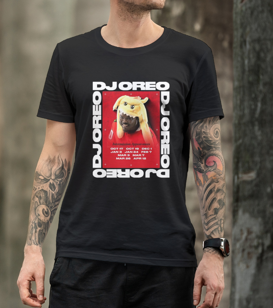 DJ Oreo Intermission Appearances Chicago Blackhawks Dates T-Shirt