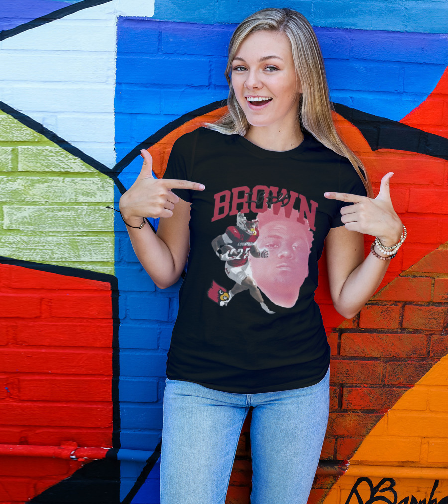 Brown IB #25 Louisville Cardinals Football Player T-Shirt