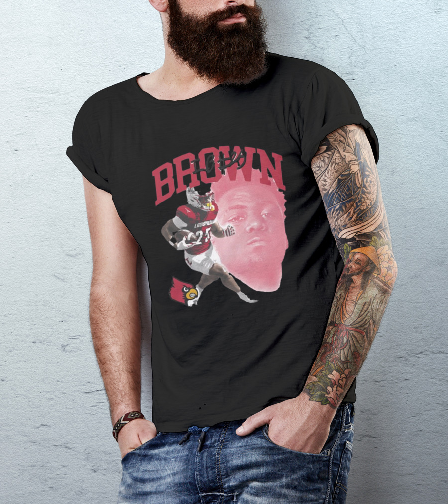 Brown IB #25 Louisville Cardinals Football Player T-Shirt