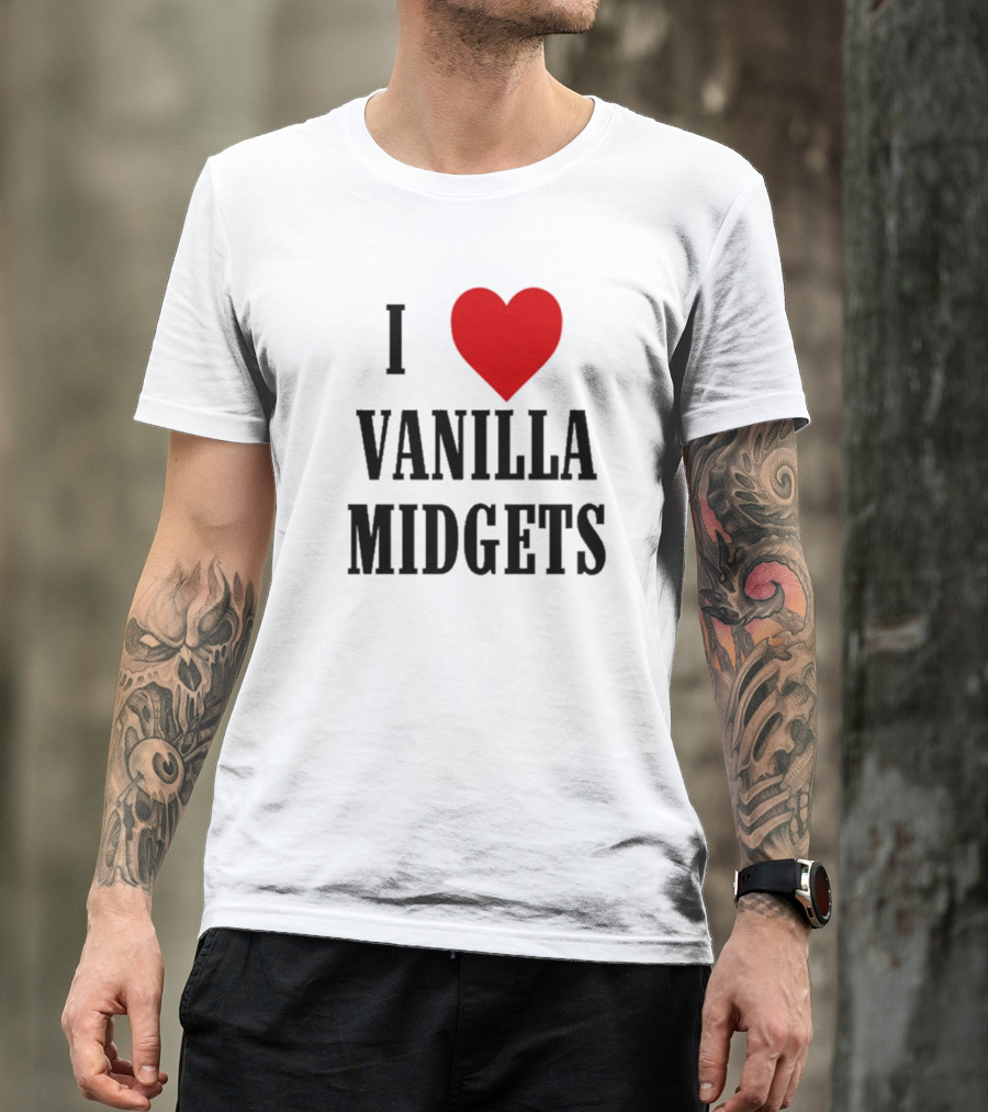 Nick Aldis I Love Vanilla Midgets I Heart Red T-Shirt