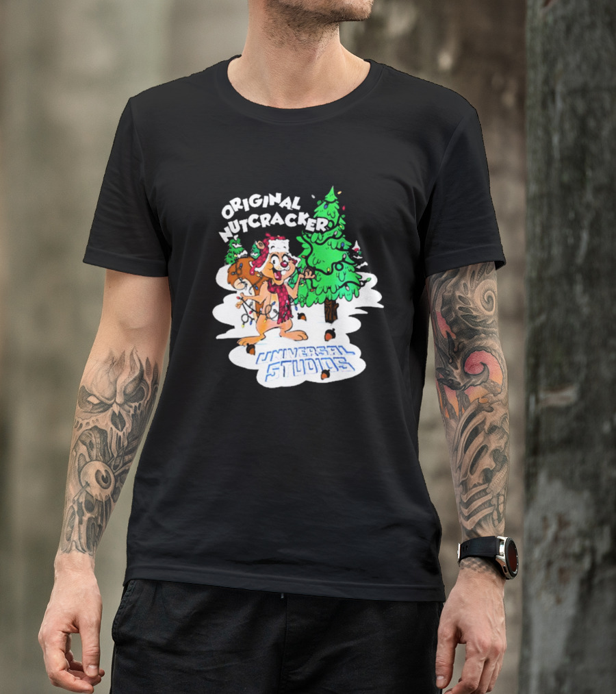 Original Nutcracker Earl The Squirrel Universal Studios Winter Scene T-Shirt
