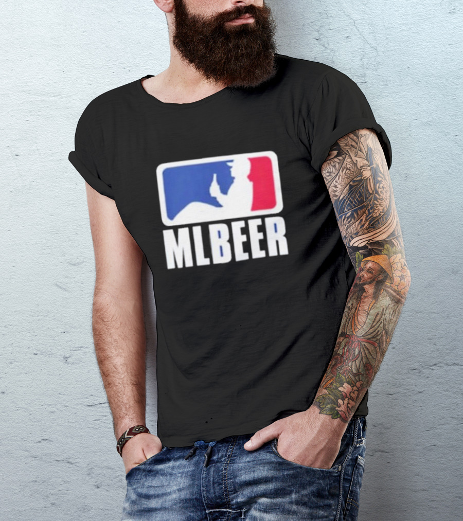 MLBEER MLB Parody Logo Funny Baseball Beer Enthusiast T-Shirt