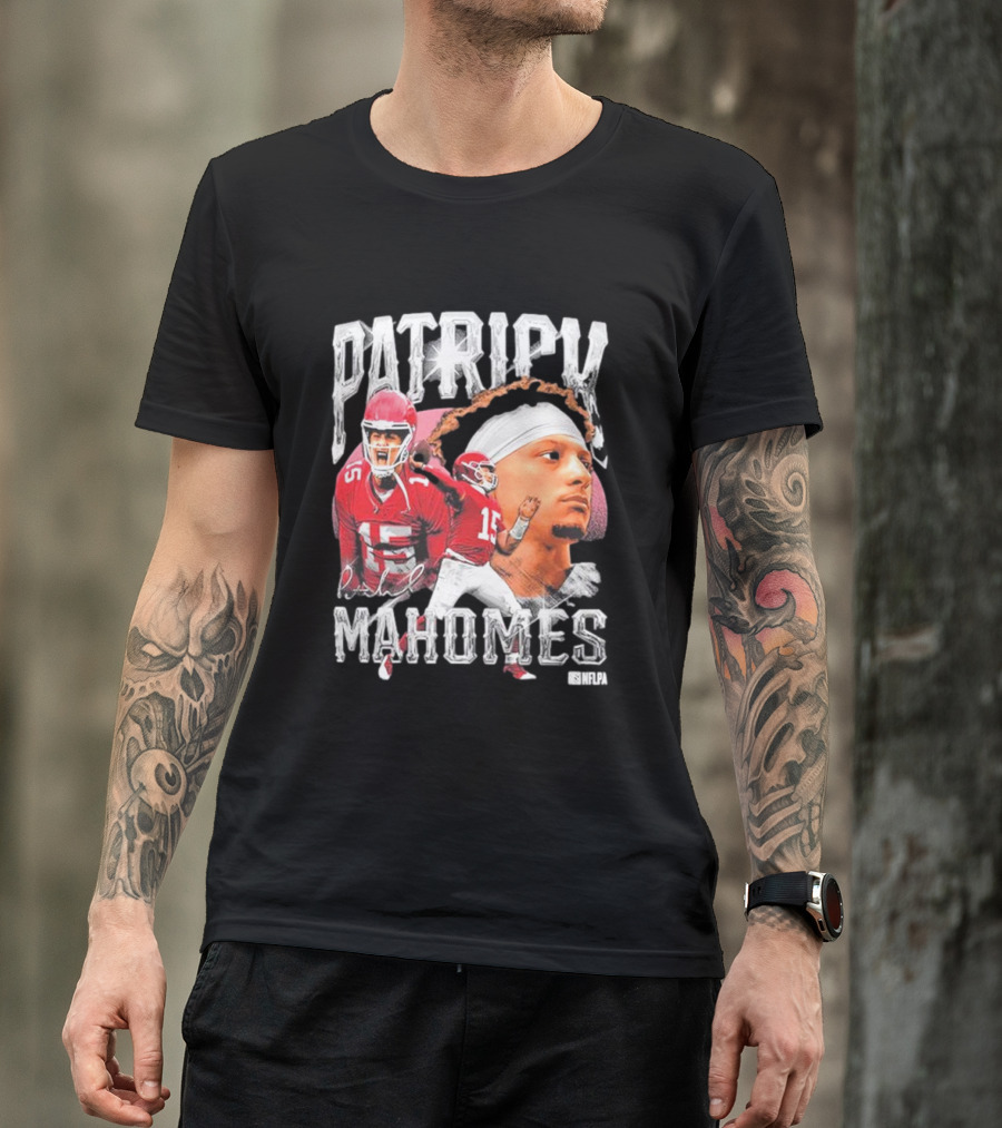 Patrick Mahomes NFLPA Athlete Portrait And Action Montage T-Shirt