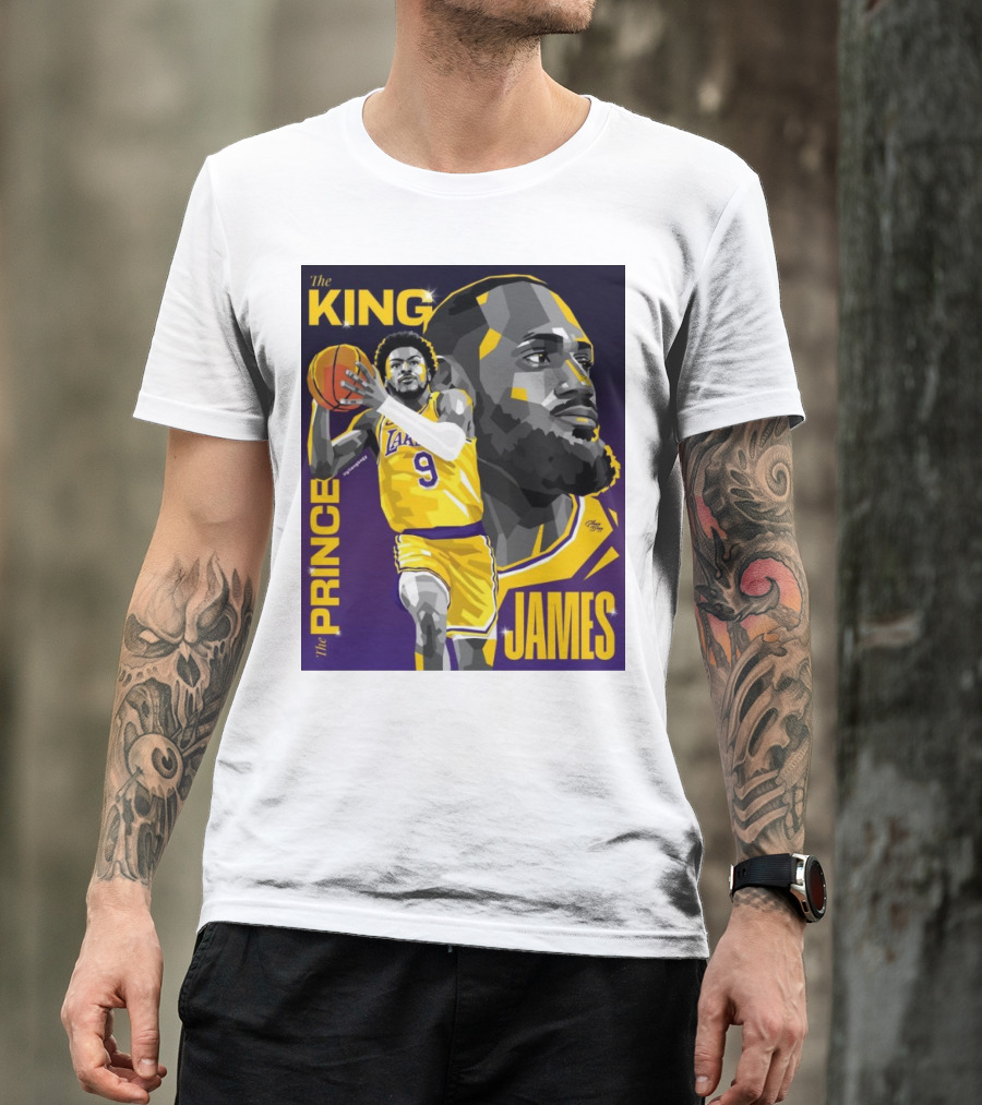 The King The Prince LeBron James Bronny James Lakers NBA T-Shirt