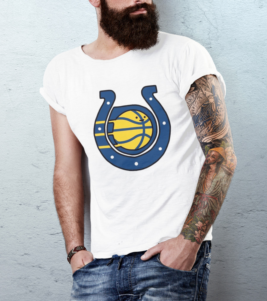 NFL X NBA Indianapolis Colts Pacers Logo Mashup Combine T-Shirt
