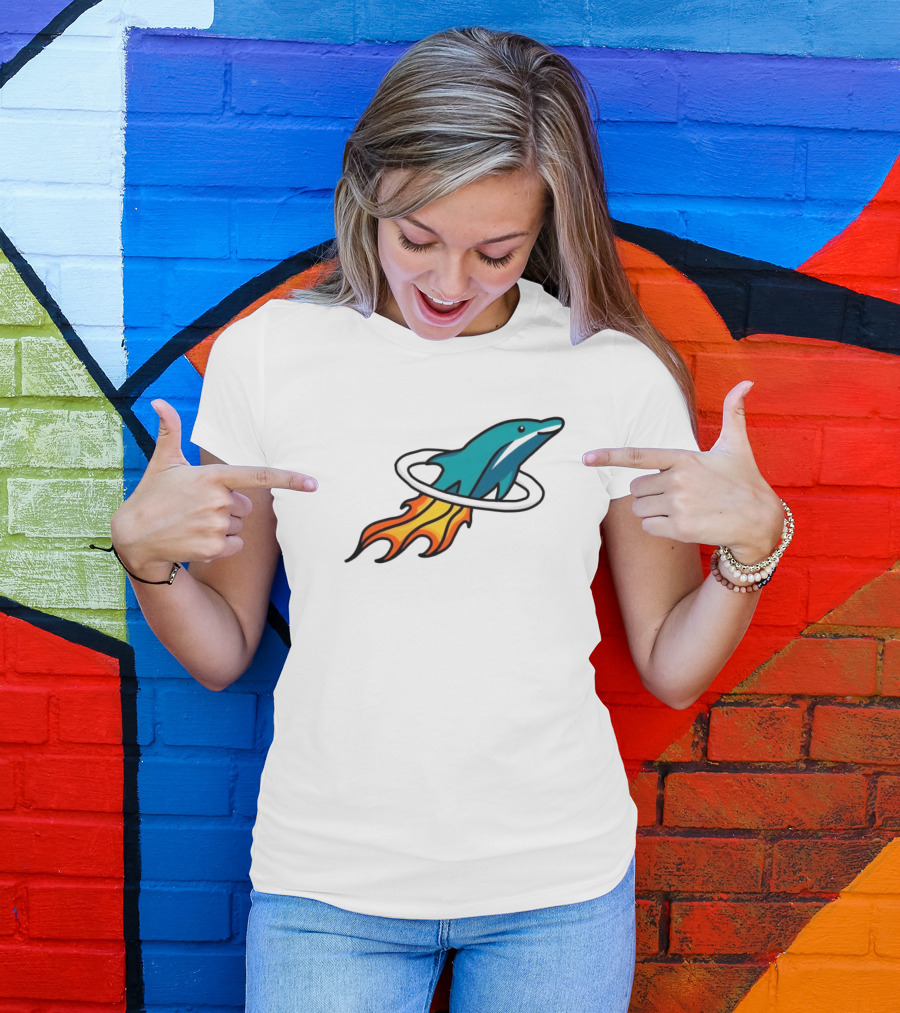 Dolphins X Rockets Crossover Logo Mashup T-Shirt