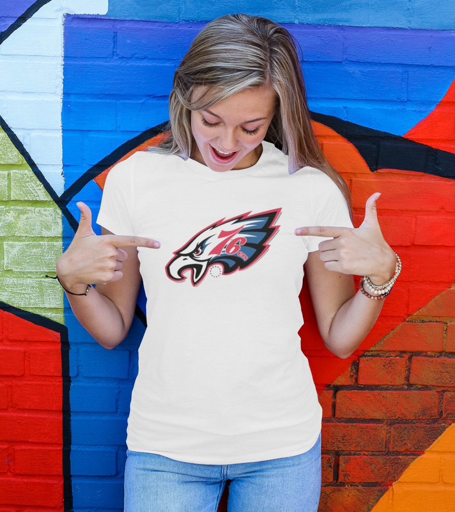 Philadelphia Eagles 76ers Logo Mashup NFL X NBA Collaboration T-Shirt