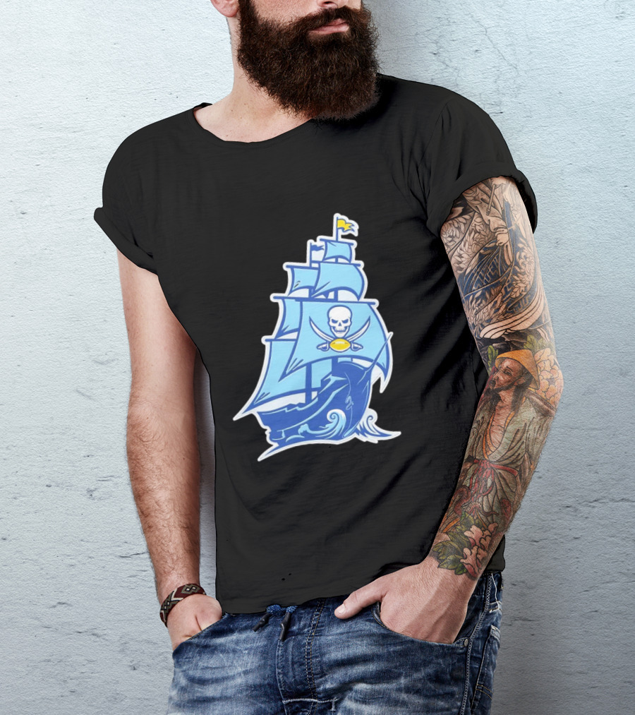Tampa Bay Buccaneers Rays Ship Skull NFL MLB Mashup T-Shirt