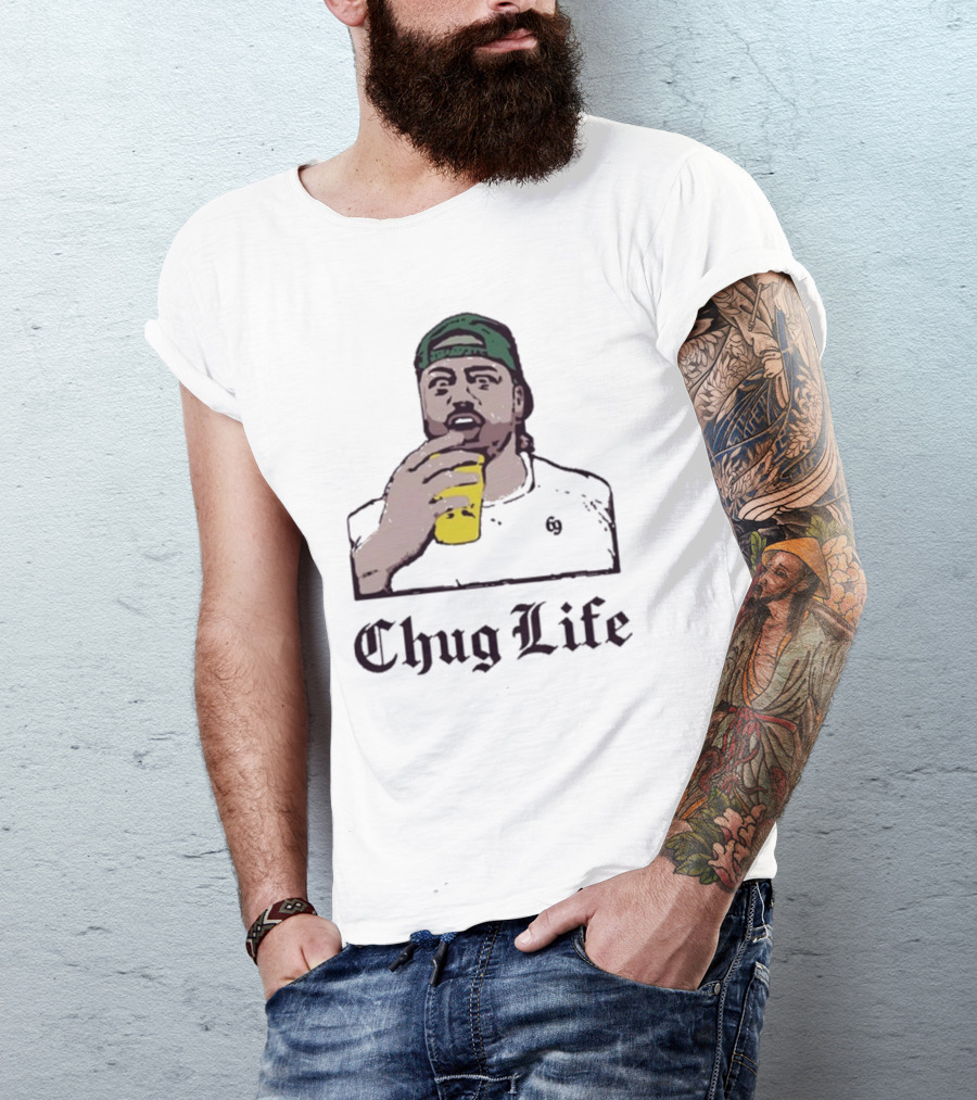 Campeche Collective Chug Life David Bakhtiari FootballPlayer With Yellow Cup T-Shirt