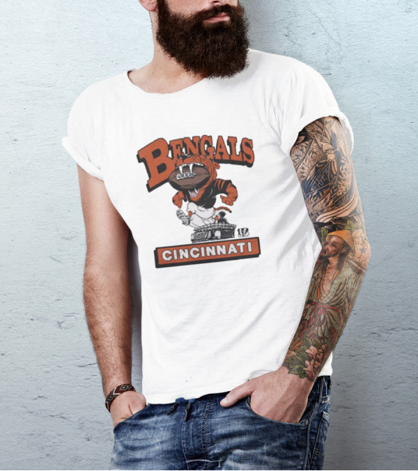 Cincinnati Bengals Mascot Jumping Over Stadium T-Shirt