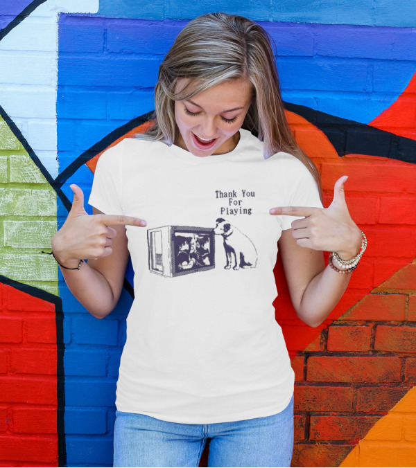 Thank You For Playing Dog Watching TV Nostalgia T-Shirt
