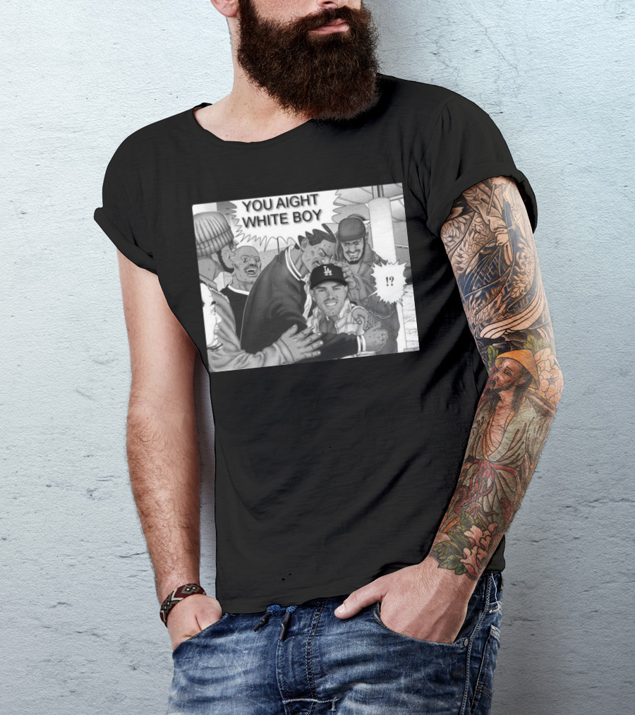 Freddie Freeman LA Dodgers You Aight White Boy Manga T-Shirt