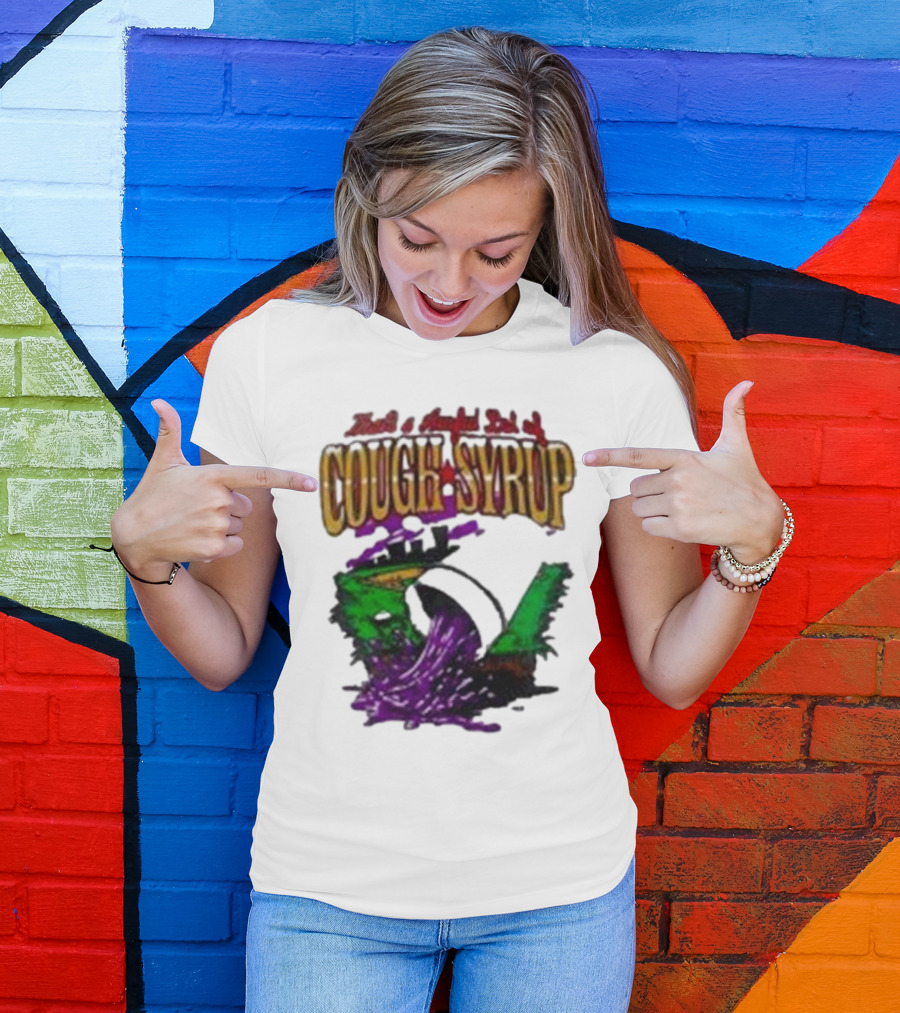 Baseball That’s A Awful Lot Of Cough Syrup Cityscape And Pouring Purple Liquid T-Shirt