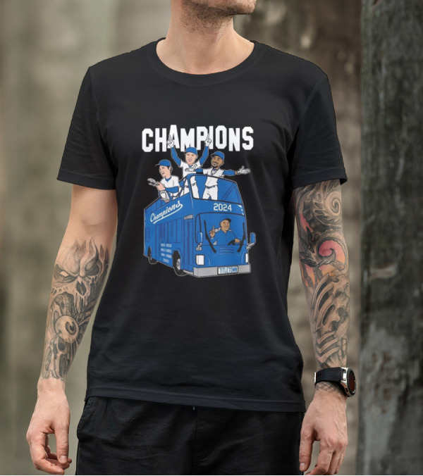 Champions 2024 Title Town Los Angeles Dodgers Bus T-Shirt