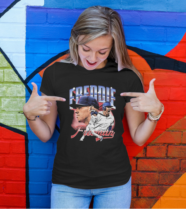 Freddie Freeman Los Angeles Dodgers Vintage Collage MLB Signature T-Shirt