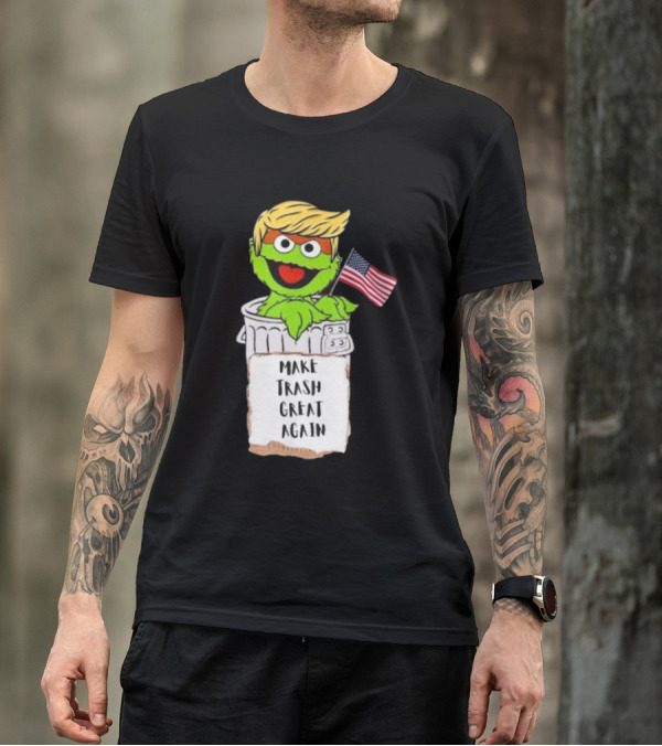 Make Trash Great Again Trump Garbage Reference 2024 Oscar American Flag T-Shirt