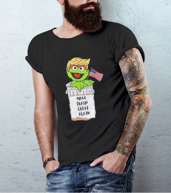 Make Trash Great Again Trump Garbage Reference 2024 Oscar American Flag T-Shirt