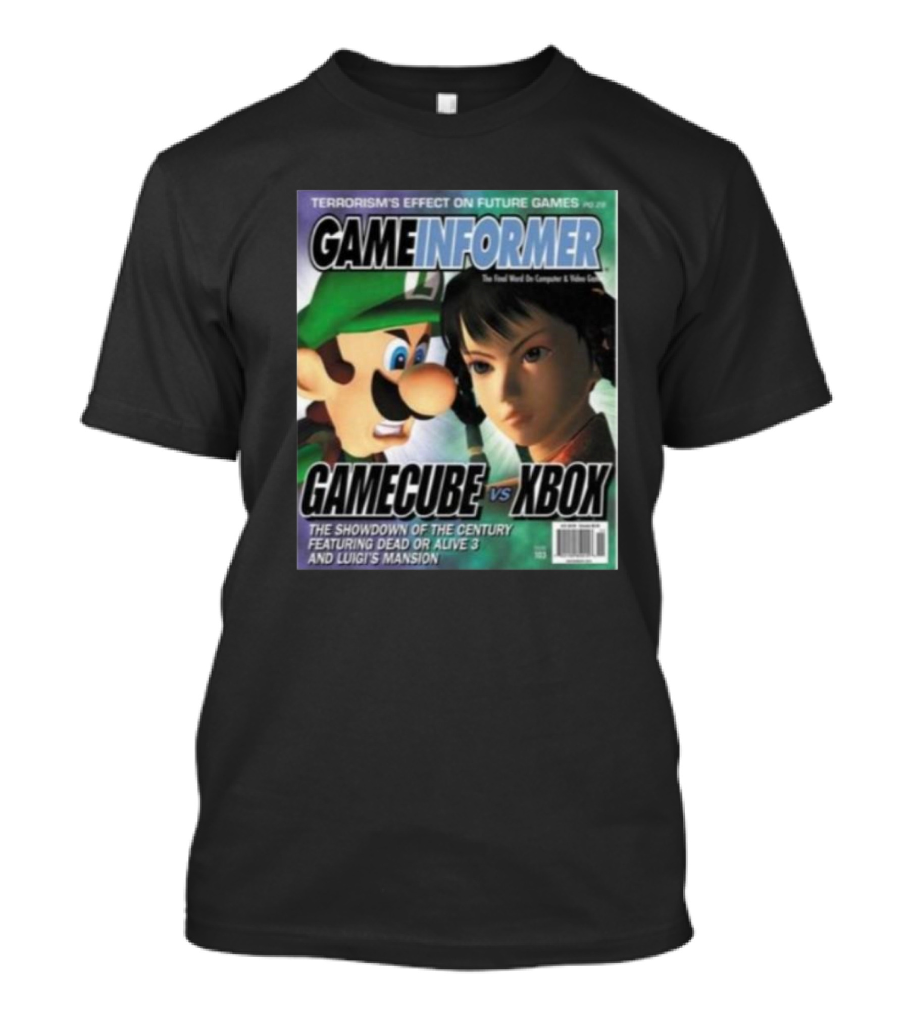 GAMEINFORMER GameCube Vs Xbox Showdown Featuring Dead Or Alive 3 Luigi's Mansion T-Shirt