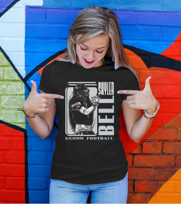 Skyler Bell Uconn Football Player Action Pose T-Shirt