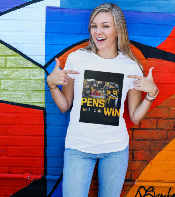 Final OT Pens Win 2-1 Pittsburgh Penguins Sidney Crosby Scores Against Anaheim Ducks T-Shirt