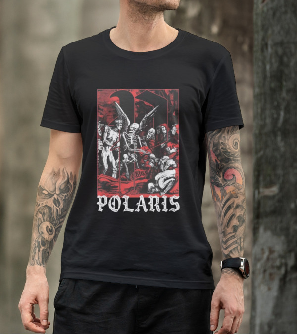 Polaris P Gothic Skeleton And Angels Art Down Right Merch T-Shirt