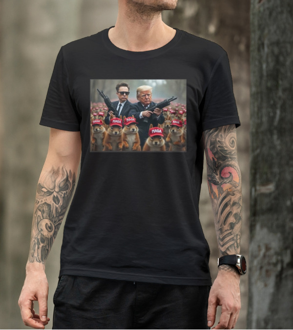 Justice For Peanut Peanut The Squirrel Mage Trump Musk 2024 MAGA Squirrels Army T-Shirt