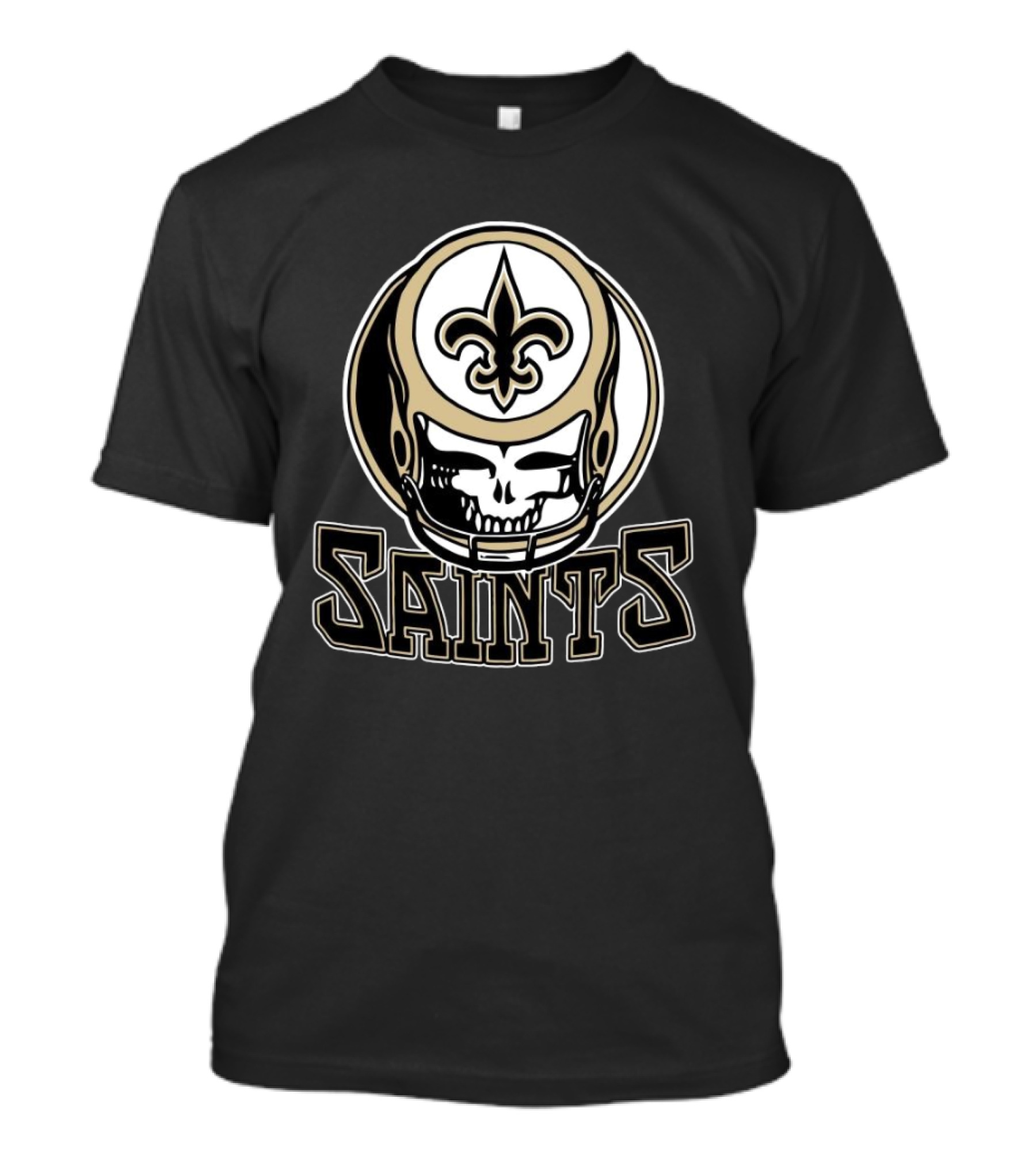 NFL Grateful Dead New Orleans Saints 2024 Fleur-de-Lis Skull Helmet T-Shirt