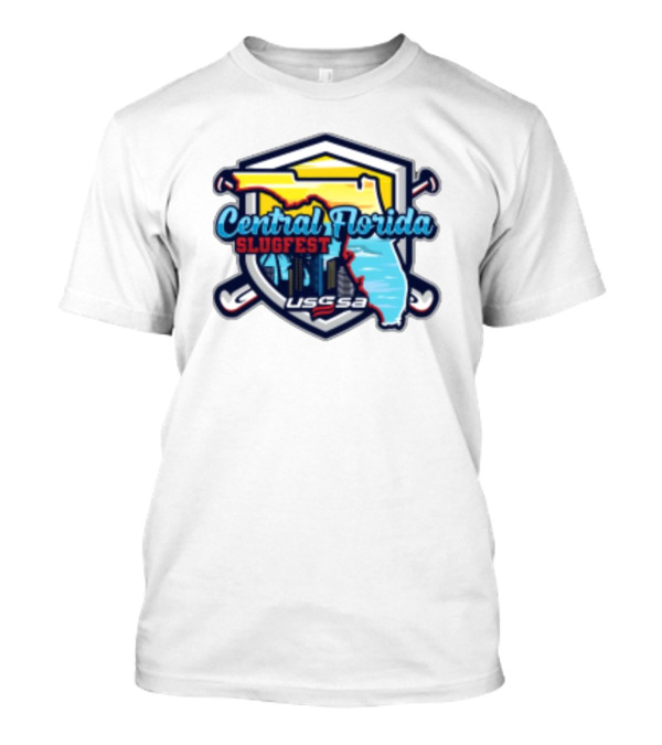 USSSA Central Florida Slugfest Nov 2-3 2024 Logo Map And Baseball Bat T-Shirt