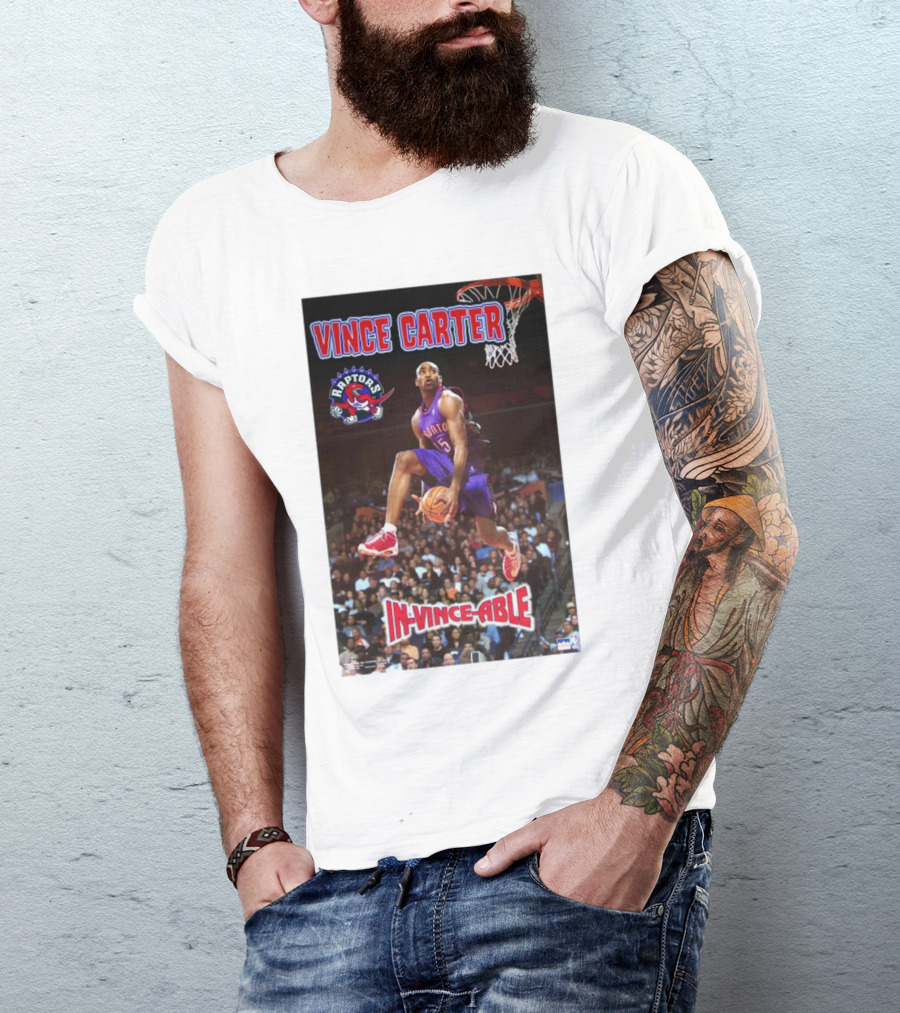 Vince Carter Toronto Raptors In-Vince-Able Basketball Dunk T-Shirt