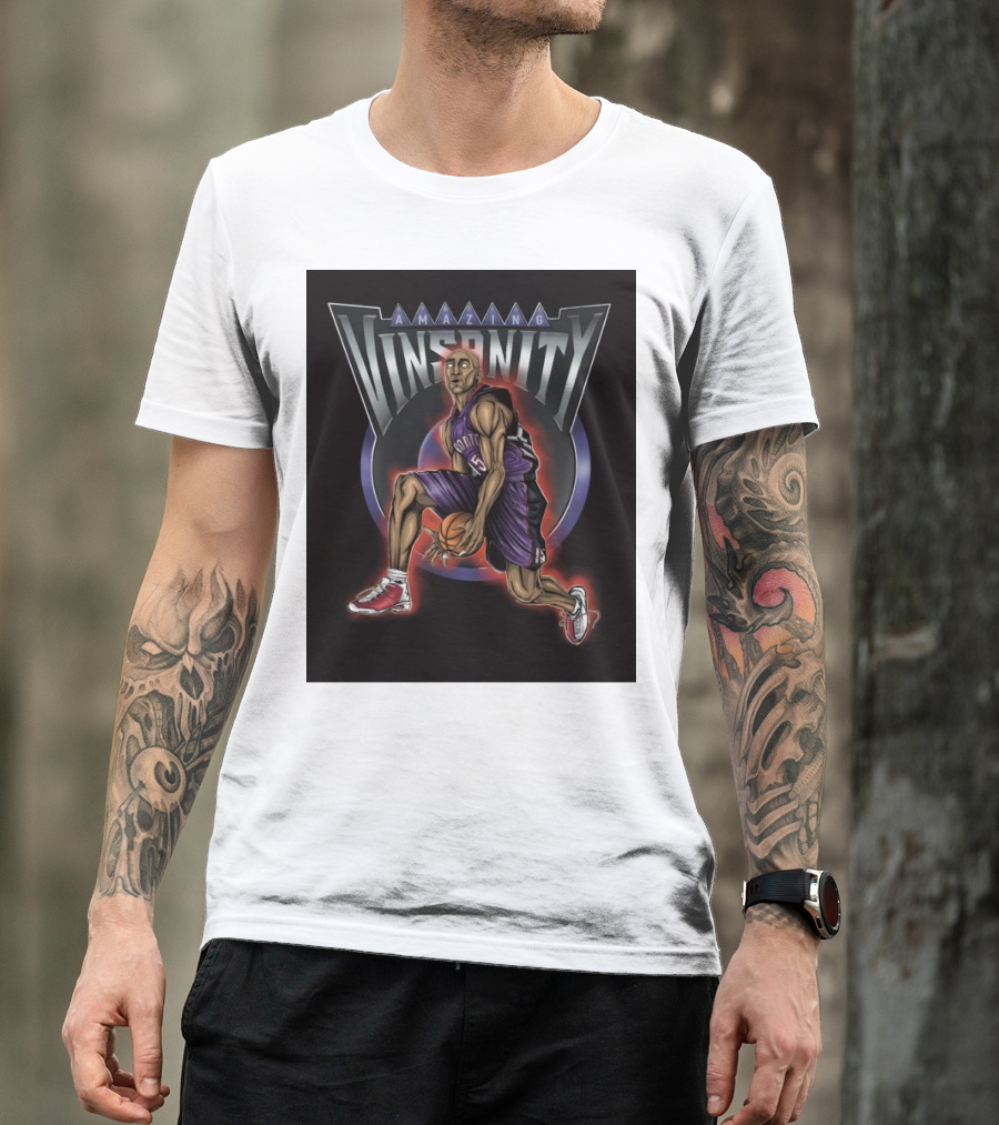 Amazing Vinsanity Toronto Raptors Half Man Half Amazing Air Canada T-Shirt