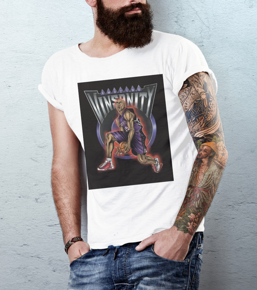Amazing Vinsanity Toronto Raptors Half Man Half Amazing Air Canada T-Shirt