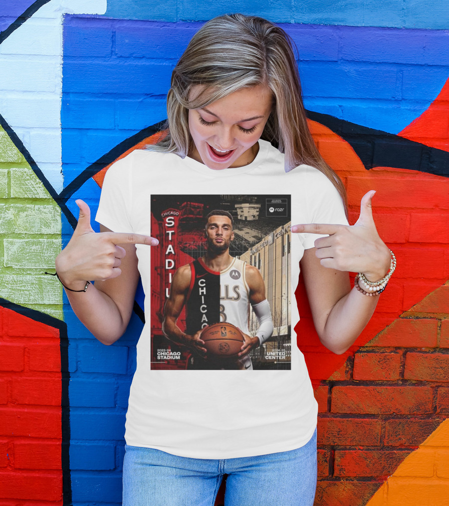 Zach LaVine Chicago Bulls 2023-24 Chicago Stadium 2024-25 United Center T-Shirt