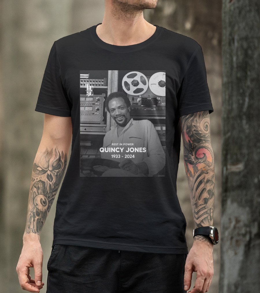 Rest In Power Quincy Jones 1933-2024 Music Legend Tribute Image T-Shirt