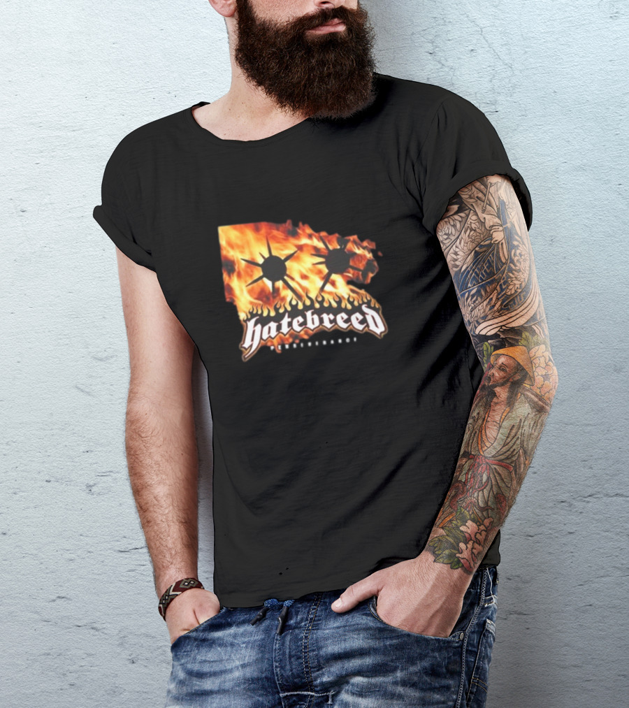 Hatebreed Perseverance 2024 Fire And Spiked Mace T-Shirt