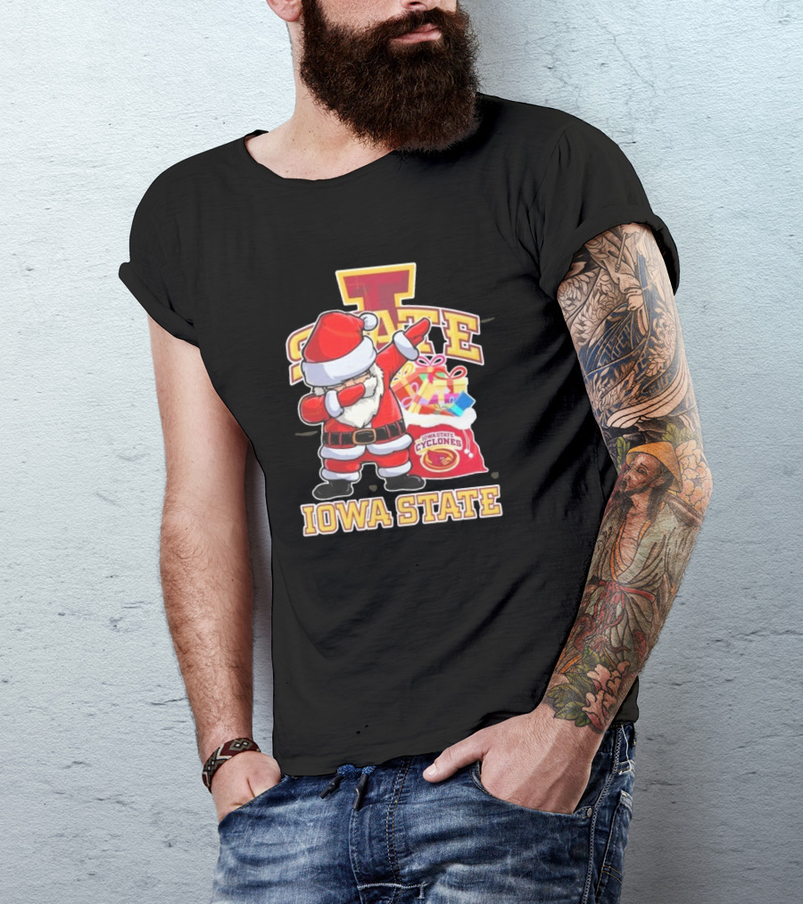 Santa Claus Iowa State Cyclones Dab Pose Holiday T-Shirt