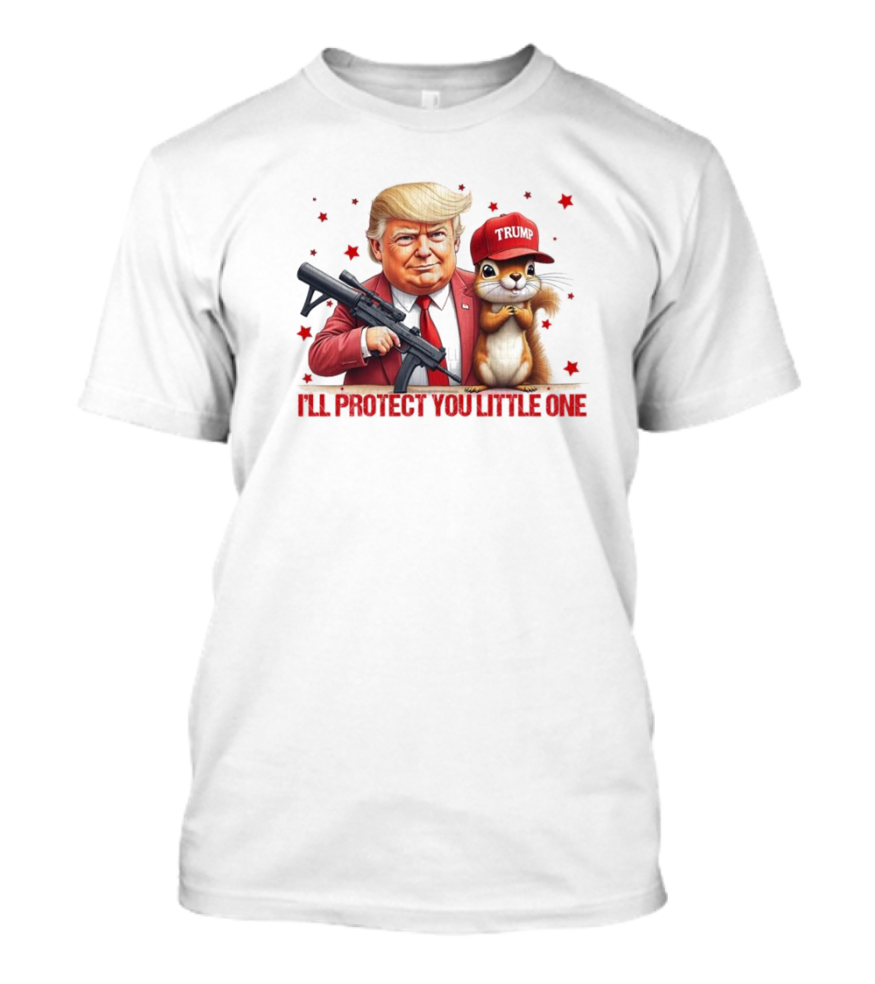 I'll Protect You Little One Trump With Rifle And MAGA 2024 Hat T-Shirt