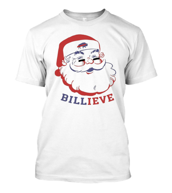Santa Claus Buffalo Bills Billieve Christmas 2024 NFL Fan Holiday Spirit T-Shirt