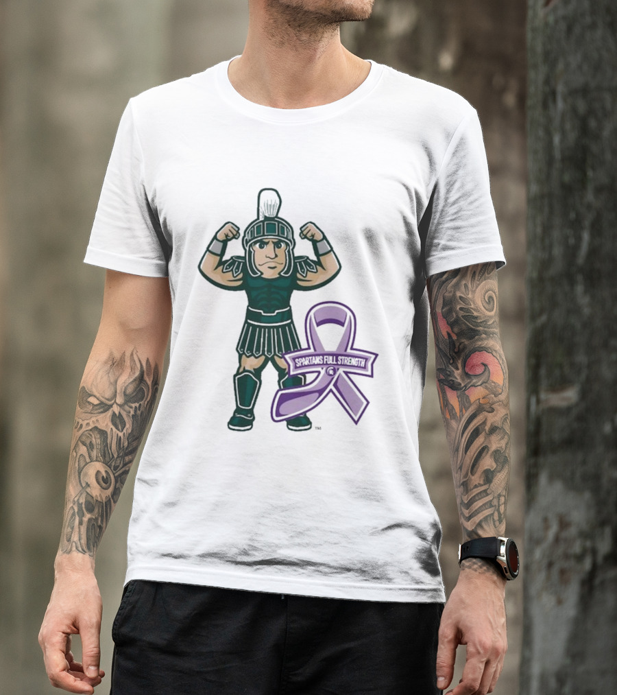 Michigan State Spartans 2024 Spartans Full Strength Purple Ribbon T-Shirt