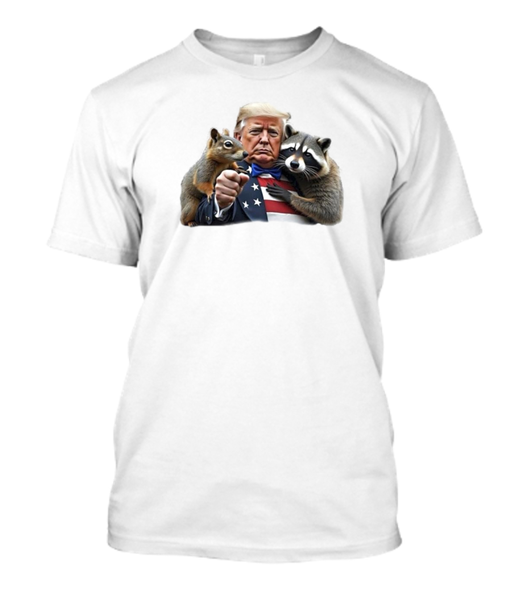 Trump Peanut And Fred 2024 Chipmunk Raccoon Patriotic T-Shirt