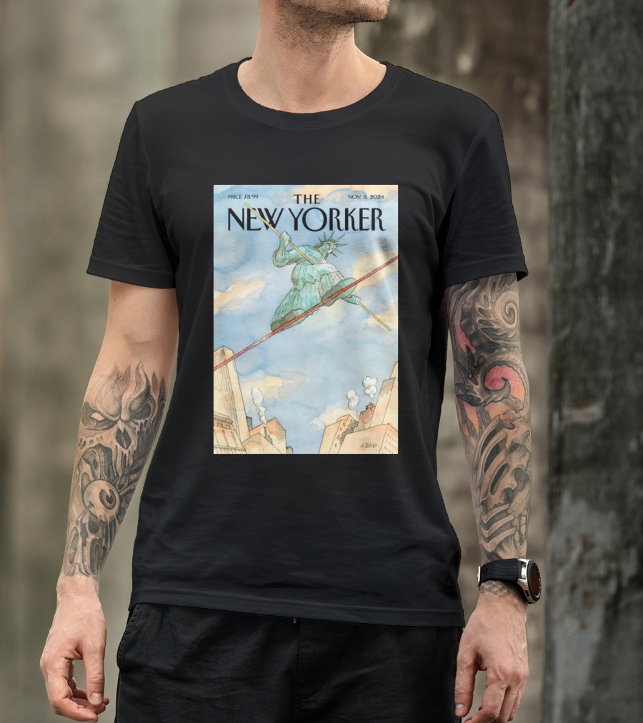 Statue Of Liberty Tightrope New Yorker Cover Nov 11 T-Shirt