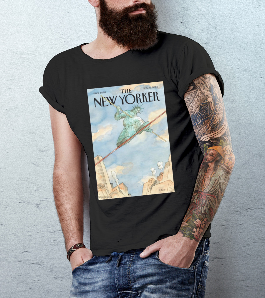 Statue Of Liberty Tightrope New Yorker Cover Nov 11 T-Shirt