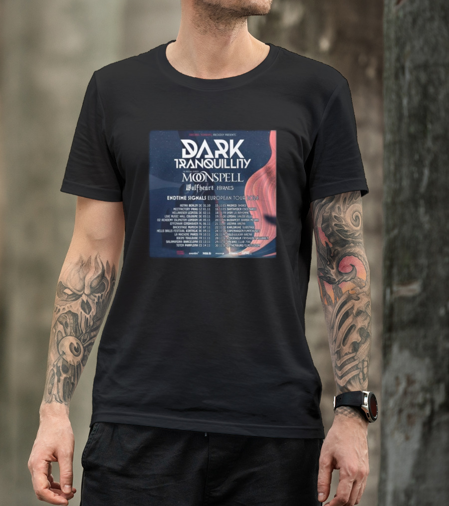 Dark Tranquillity Moonspell Wolfheart Hinayana Endtime Signals European Tour T-Shirt