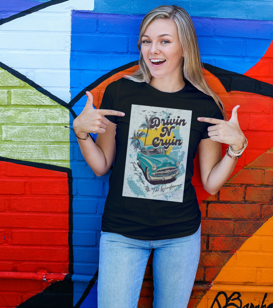 Drivin N Cryin Vintage Car Beach Vibes December 13 2024 The Windjammer Isle Of Palms SC T-Shirt