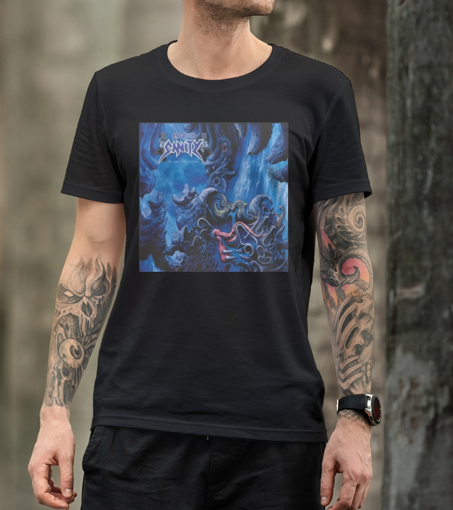 Edge Of Sanity The Spectral Sorrows Album Art Featuring Surreal Blue And Red Abstract T-Shirt