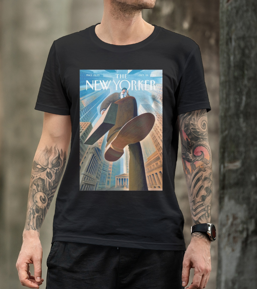 The New Yorker Oct 28 2024 Eric Drooker Crushing Wealth Cityscape Perspective T-Shirt