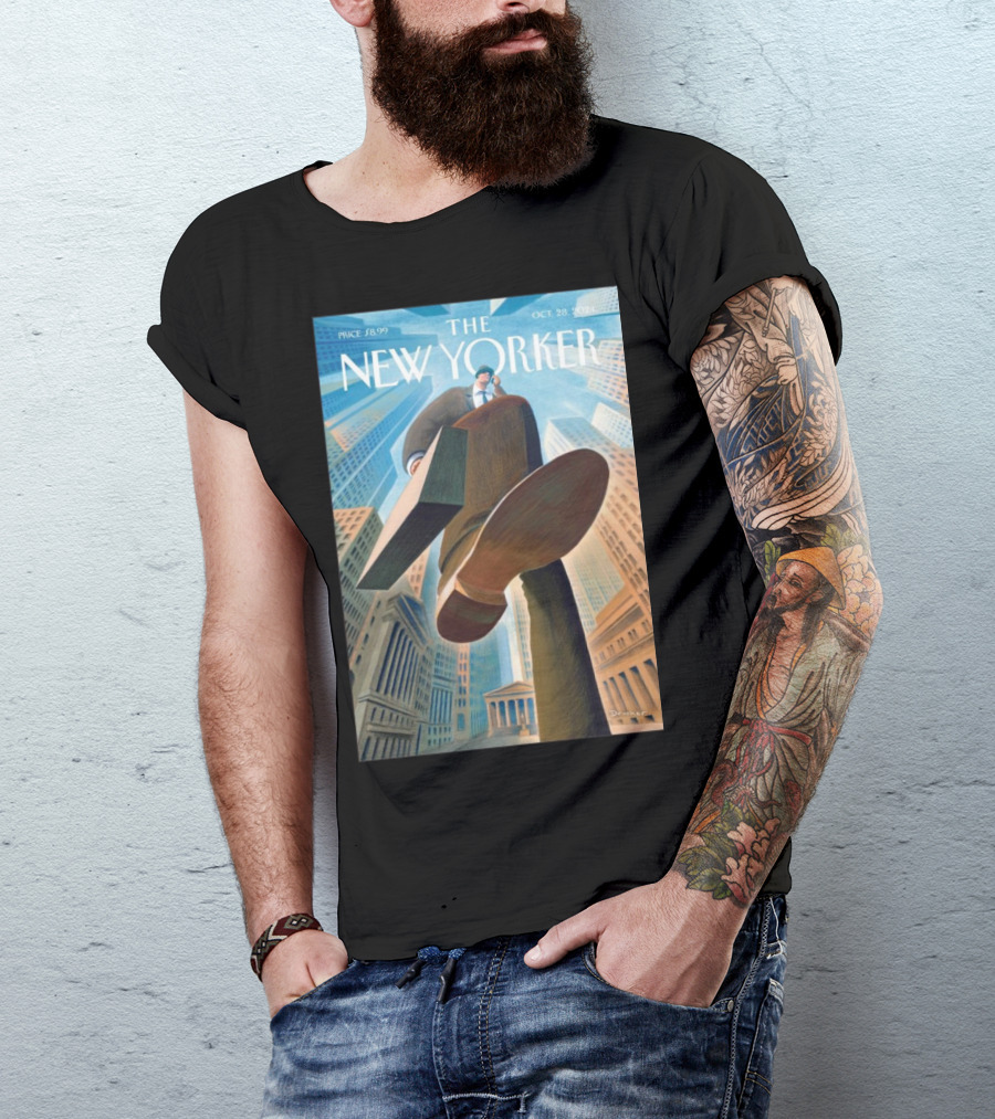 The New Yorker Oct 28 2024 Eric Drooker Crushing Wealth Cityscape Perspective T-Shirt