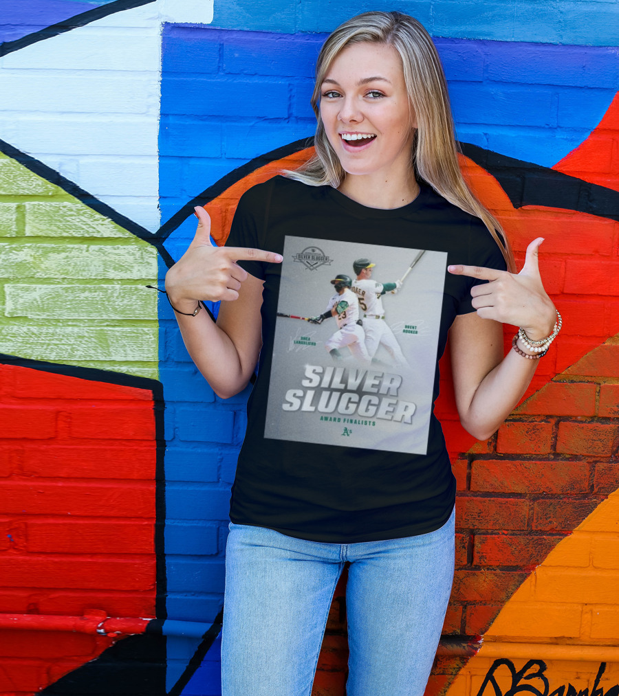 Shea Langeliers Brent Rooker Oakland Athletics Silver Slugger Award Finalists Signatures T-Shirt
