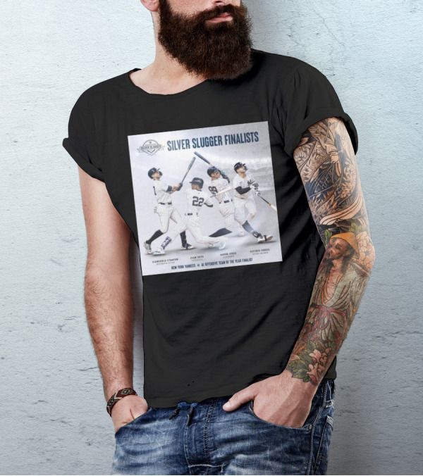 NY Yankees Silver Slugger Finalists Giancarlo Stanton Juan Soto Aaron Judge Gleyber Torres AL Offensive Team Of The Year Finalist T-Shirt