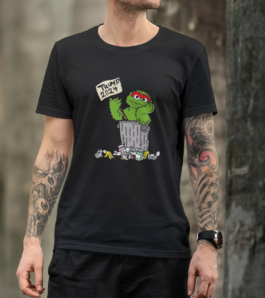 Trump 2024 Oscar Parody Trash Can T-Shirt