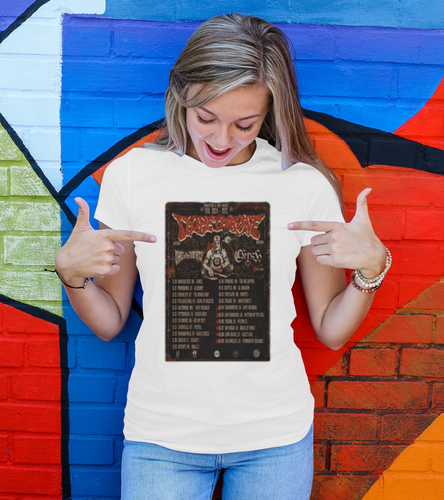 Dopethrone 2024-2025 USA Tour Temple Of The Fuzz Featuring Coven And Heavy Temple T-Shirt
